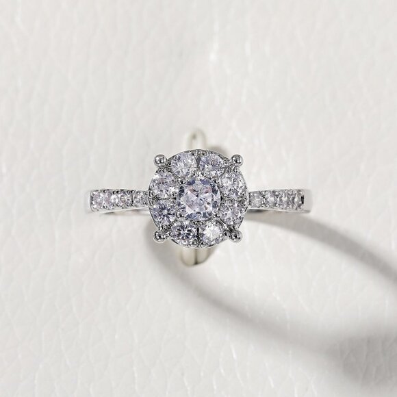 🌸Dainty Engagement 925 Sterling Silver Plated Beautiful Ring for Women, L009 - Picture 7 of 10